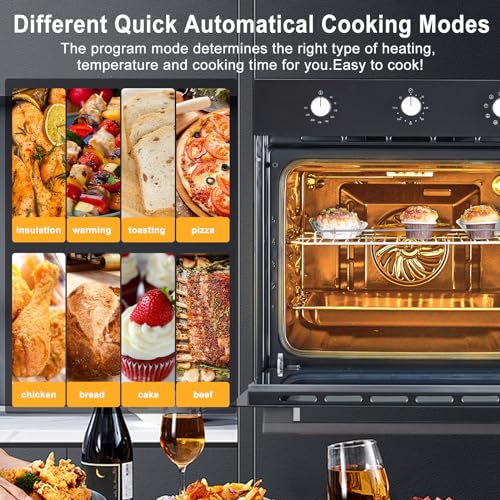 Takywep KLY4QEG1HUKKK1K1MGRQBW4D Single Wall Oven 24 Inches, Built-In Electric Ovens thumb #2