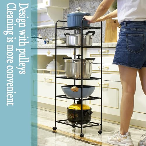 HYPIQQ Pan Storage Kitchen Corner Shelf Saucepan Stand Pan Organiser Pot Stand Pan Racks for Kitchen,5 tier - Image 8