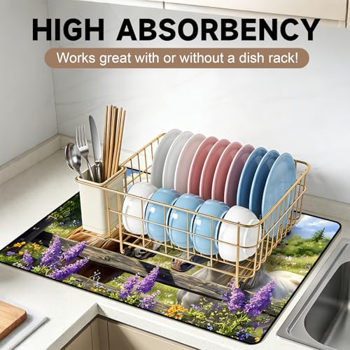 Image of Stove Top Cover for Electric Stoves: All-in-One Heat-Resistant Protector Mat, Non-Slip Kitchen Counter Mat Horse Design 28''x20''
