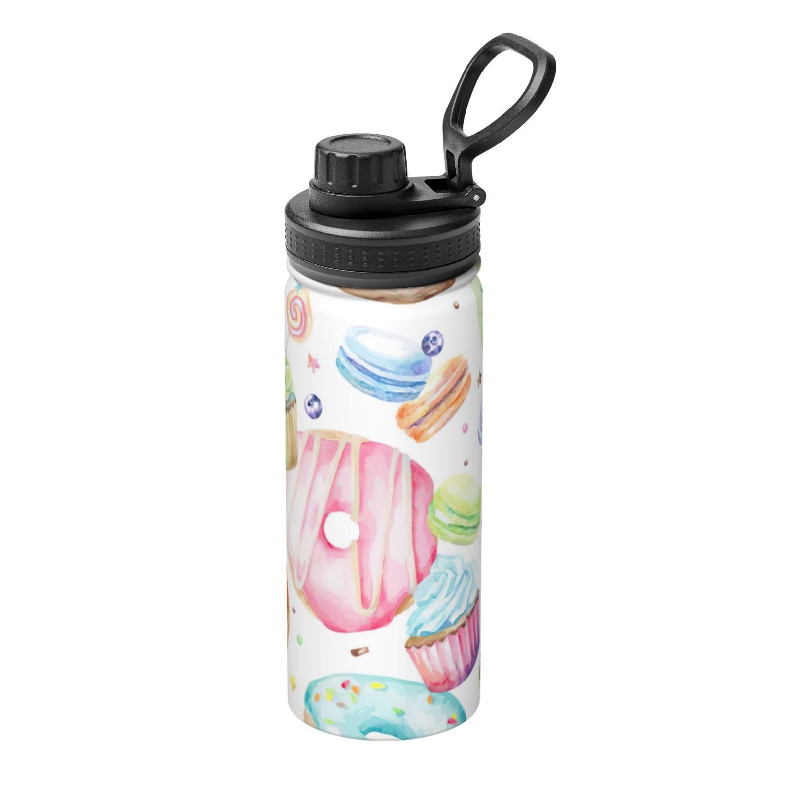 Kfjghhl Insulated Stainless Cupcakes Donuts Muffins Sugar Steel Water Bottle For Sport Gym Travel Leak Camping Hiking Hydration