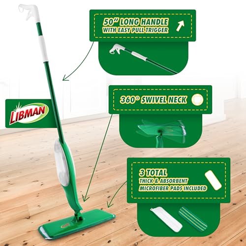 Image of Libman Freedom Spray Mop Kit, Microfiber, 24 Oz Tank, 2 Extra Refills