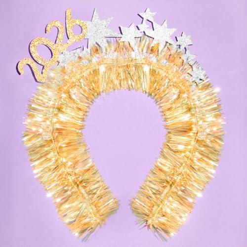 xo, Fetti NYE 2026 Headband | Gold Glitter, Silver Stars, New Years...
