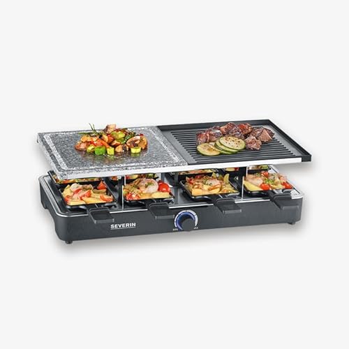 Appareil à raclette SEVERIN RG2376 Jusqu'à 8 personnes Pierre de cuisson naturelle et plaque réversible - vue 4