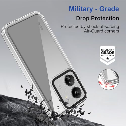 Image of amazon basics Back Case Cover for Mi Redmi 13C 4G (TPU + PC Clear)