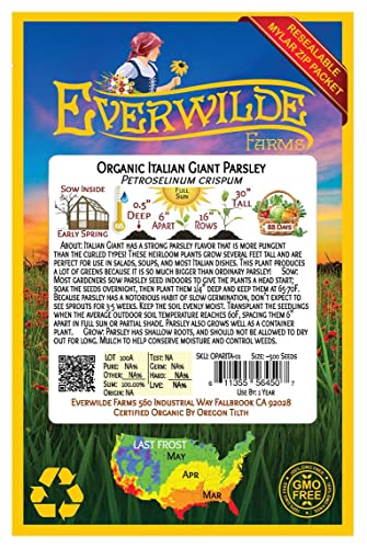 Everwilde Farms Organic Italian Giant Parsley Seeds #TOP10