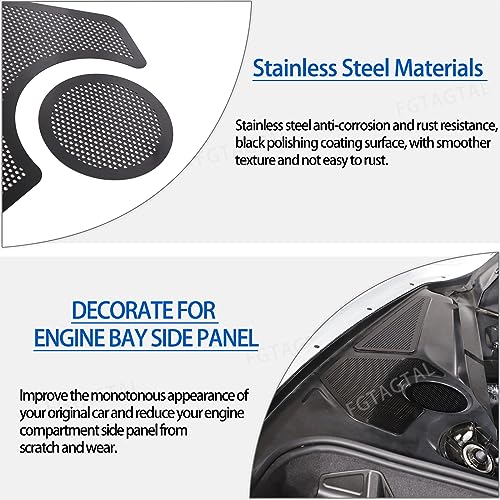Image of Engine Bay Side Panel Cover Trim Compatible with Chevrolet Corvette C8 2020-2026, Rear Engine Covers, Engine Compartment Side Panel Decoration Accessories 5Pcs (Black)