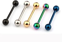 Vista 2 de 12 piercings de acero inoxidable 14 de calibre, de color mixto, de 58 pulgadasin de longitud.