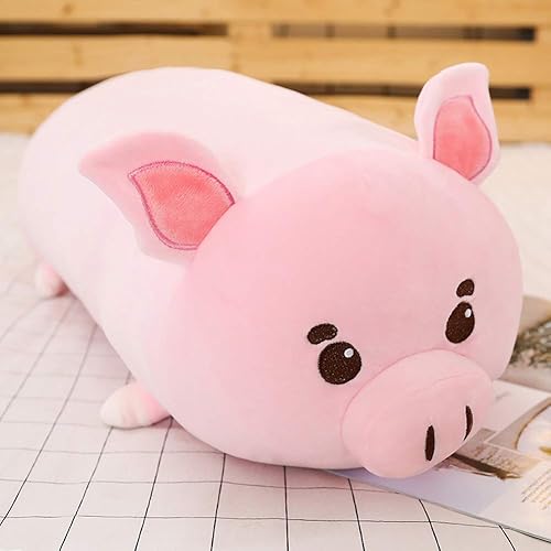 Almohada de felpa para abrazar con forma de animal, almohada cilíndrica, almohada para cuello, Chanchito