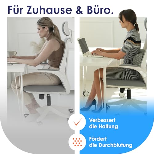 DYNMC you Kniekissen für Seitenschläfer – Komfortrolle für Beine – VERGLEICHSSIEGER SEHR GUT – Kissen zum Schlafen – Halbmond-Kissen – Beinkissen für Entspannung & Komfort (Grau-weiß Kariert)