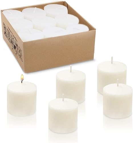 Miniatura 10 de Velas votivas naranjas de 10 horas para bodas, fiestas, Halloween, otoño y emergencia, juego de 36 velas a granel sin perfume para restaurantes y