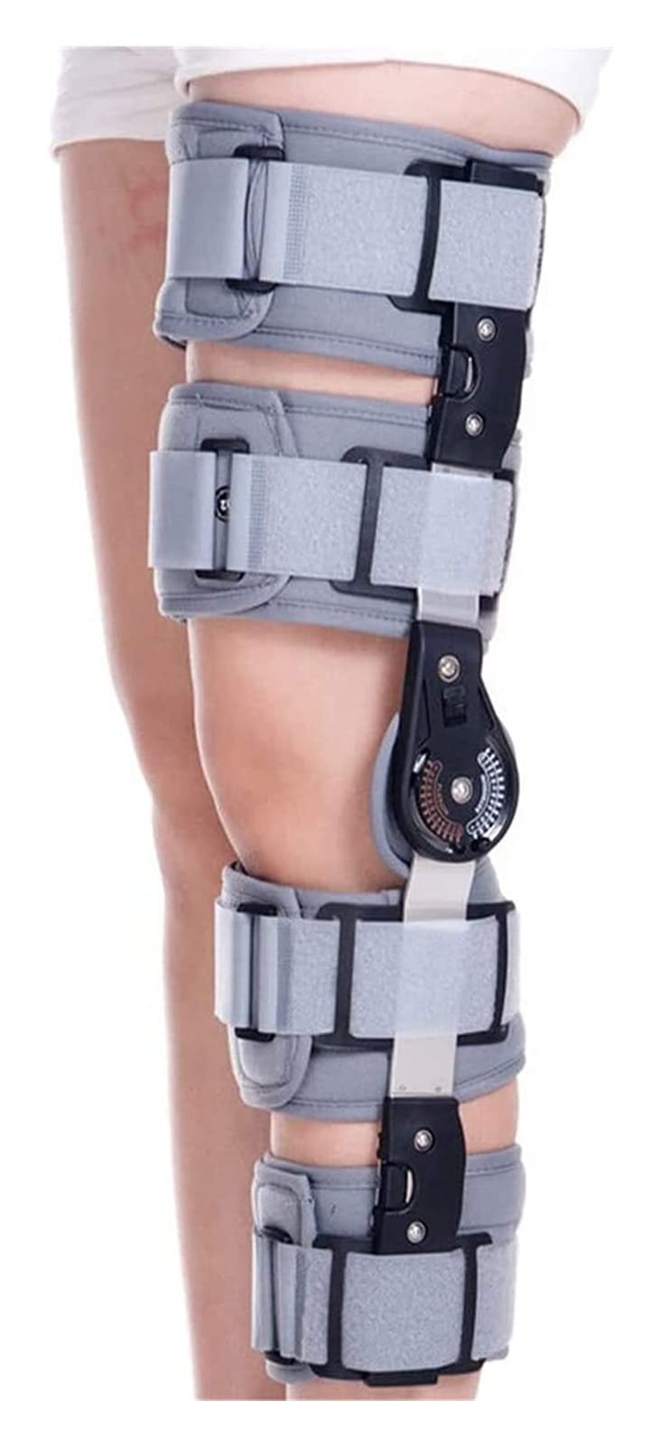 Estabilizador de Soporte ortopédico Ajustable ROM con bisagras Rodillera Universal para estabilización de recuperación Osteoartritis Leve 22.7.27 (Color : Grey(Send Strap))