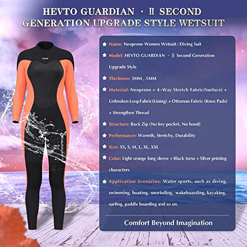 image for Hevto Wetsuits Women Guardian Ⅱ 5/4/3mm Neoprene Full Scuba Diving S