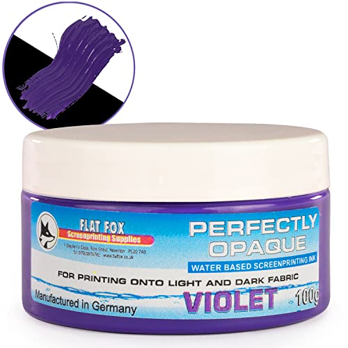 Flat Fox Screen Printing Opaque Water Based Fabric Inks (Violet, 100g)… - Image 2