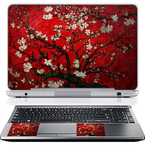 15 15.6 Inch Laptop Skin Sticker Cover Premium Sticker Cover Art Decal Decorative (Included 2 Wrist Pad Skins) - Cherry Blossom