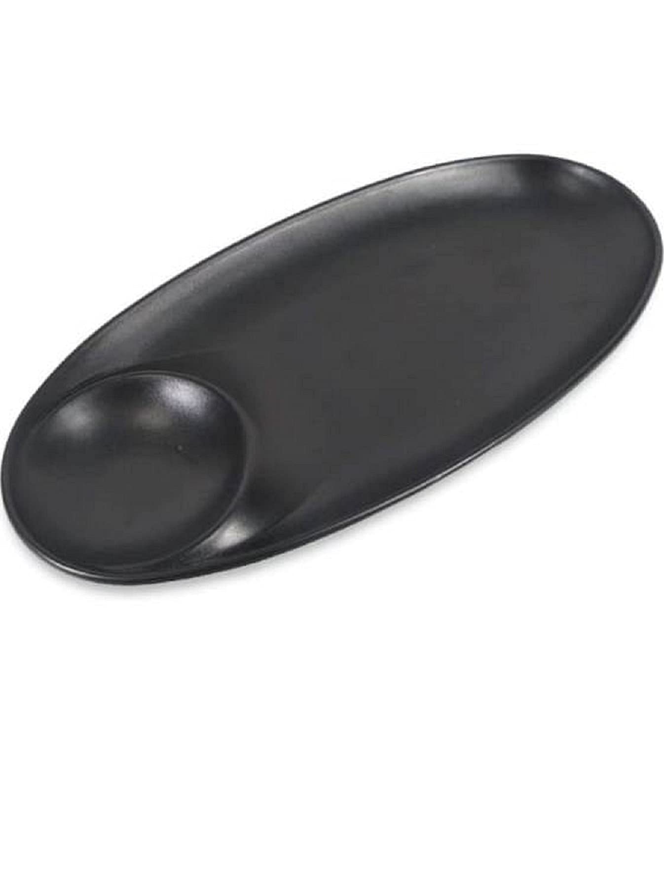 Radhy Selling Unbreakable,Microwave Safe Serving Platter/Tray/Plastic (Pack of 1) (Spice Platter Black)