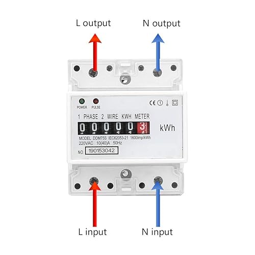 Miniatura 5 de Medidor eléctrico, KWh Meter, Monofásico 4P LED DIN-Rail Electricidad Consumo de Energía Wattmeter Medidor de Energía, 10-40A