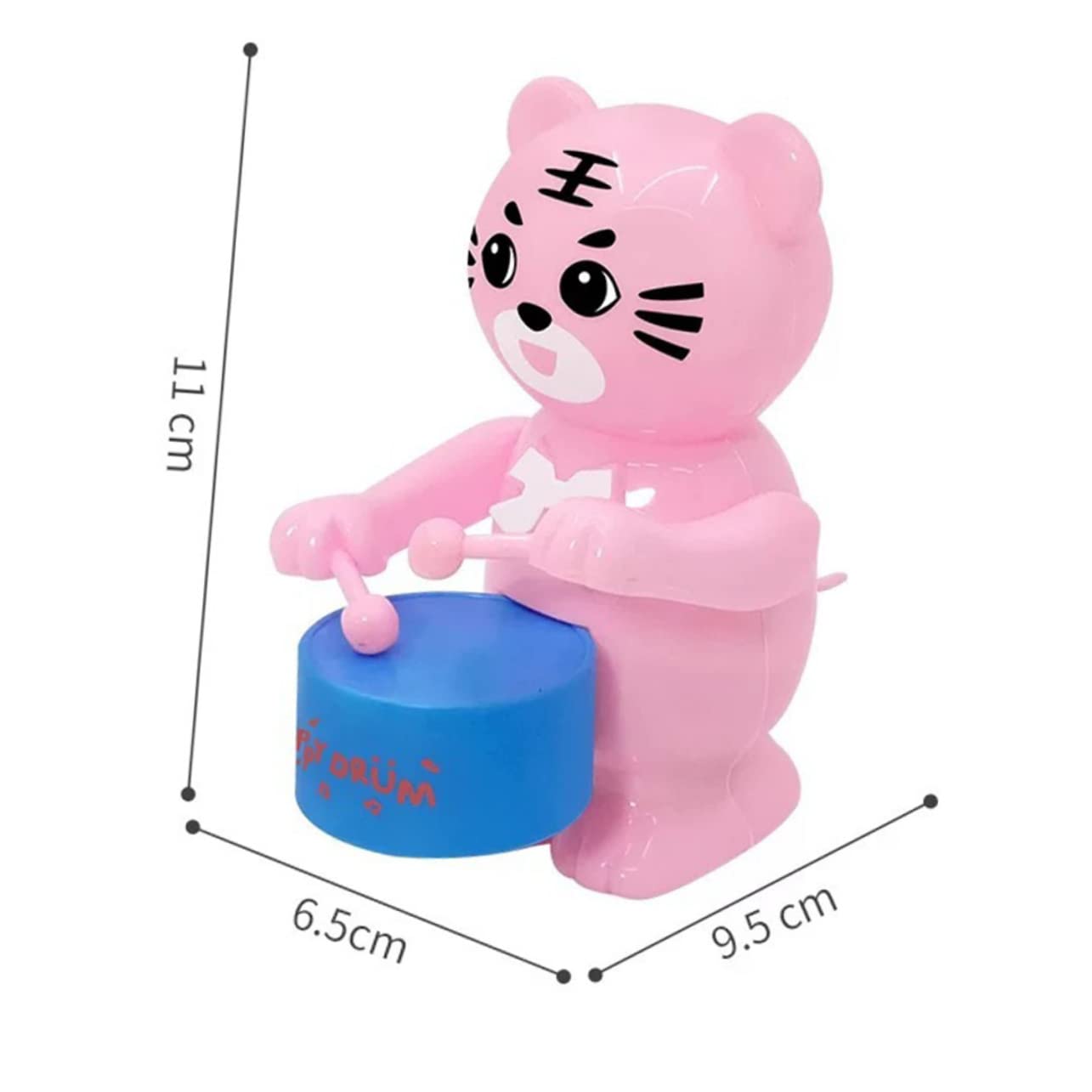 DECHOUS 4pcs Plastic Desktop Decor Tiger Drummer Clockwork Tiger Tiger Cognitive Wind-up Tiger Plastic Wind-up Novelty Tiger Funny Abs