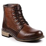 Metrocharm MC003 Men's Lace Up Cap Toe Formal Dress Casual Fashion Boots