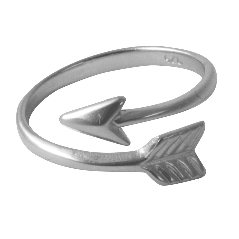 apop nyc Sterling Silver Chevron Arrow Band Ring [Sizes 4-10] Adjustable