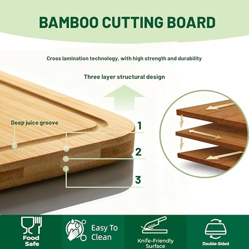 Set de 3 Tablas de Cortar de Bambú con Surcos Profundos miniatura 2