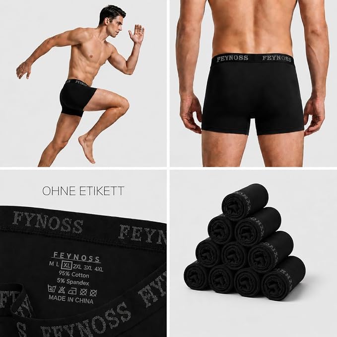 Majtki męskie, bokserki męskie, 10 sztuk, oddychające majtki na lato do uprawiania sportu, (rozmiar M-4XL)