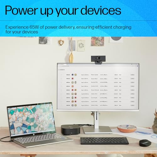 Image of HP USB-C G5 Essential Dock, USB Type-C connectivity, 10 Ports, Universal Compatibility, 65W Power delivery, Single USB-C Cable Setup, Compact Design, 1-Year Warranty, Black, 0.70 kg, 784Q9AA