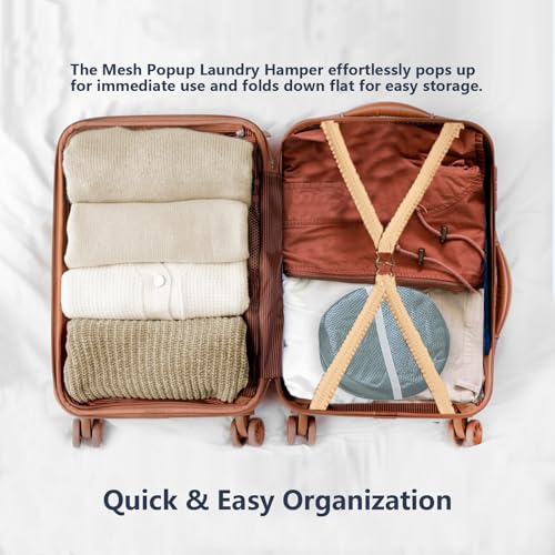 Image of Pop Up Laundry Hamper, Mesh Laundry Basket Collapsible, Foldable Hamper for Travel and Storage (Grey)