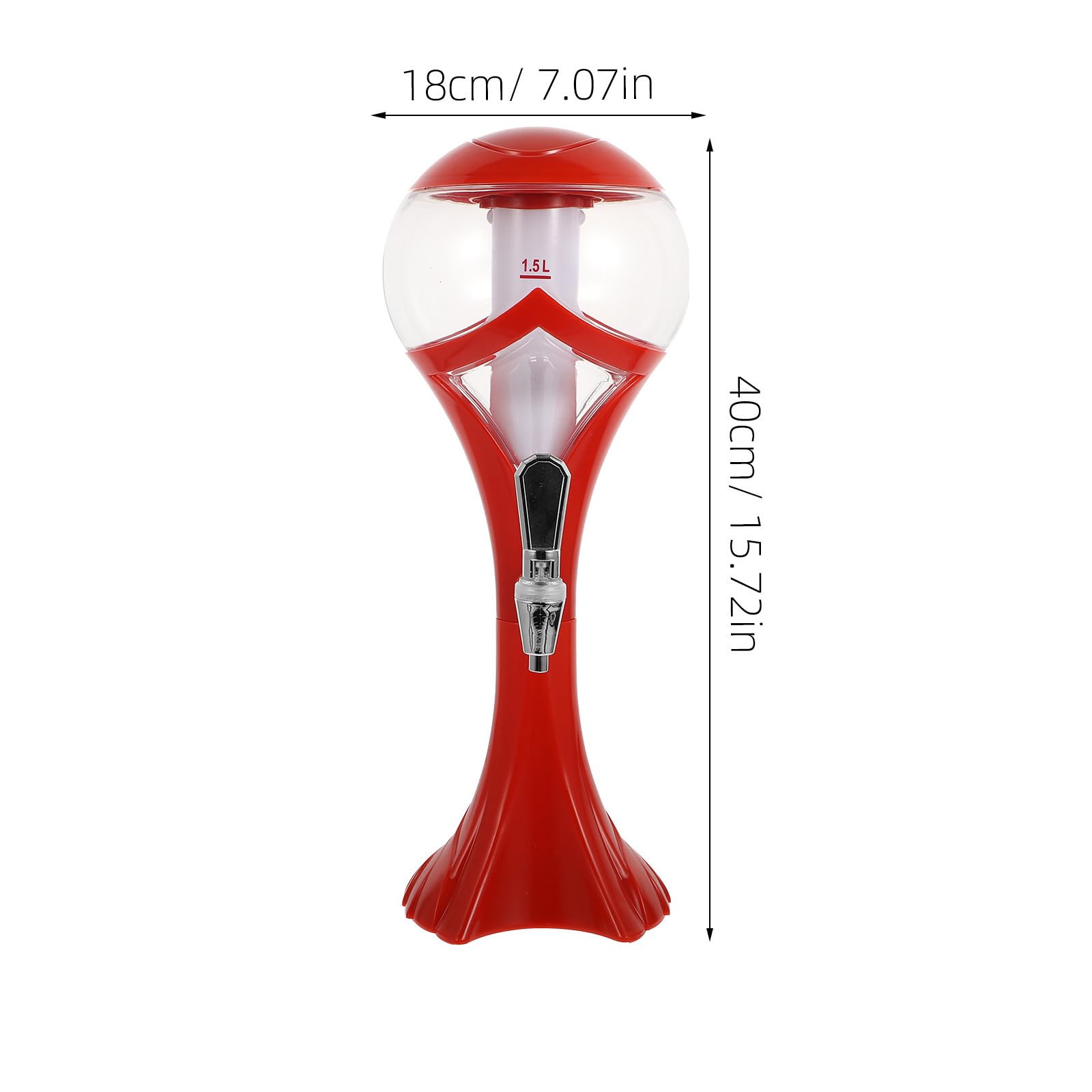 Dispensador de Cerveza Grifo y Diseño de Luminoso, Capacidad 1.5l, Material Plástico, Adecuado para Bar y Patio