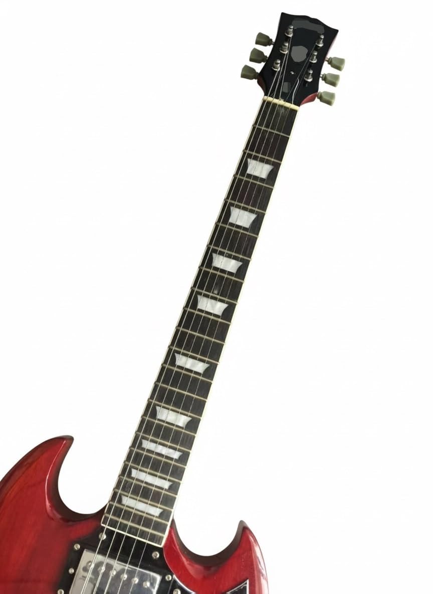 Profesjonalna gitara elektryczna Trans Red Double Cutaway 6 strun z litego drewna w stylu rock metal(Vintage Classic)