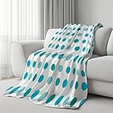 3D Kuscheldecke für Erwachsene Modern Punkte Wohndecke Flauschig als Sofa Deko Geometrie Tupfen Tagesdecke Minimalistisch Kreisform Fleecedecke Warm für Couch und Sessel, 130x150 cm