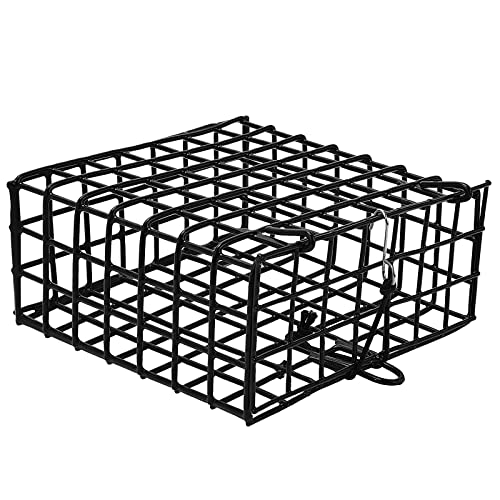 A1FISHER Vinyl-Coated Wire Crab Bait Cages for Crab Pot, 6'x6'x3' Black