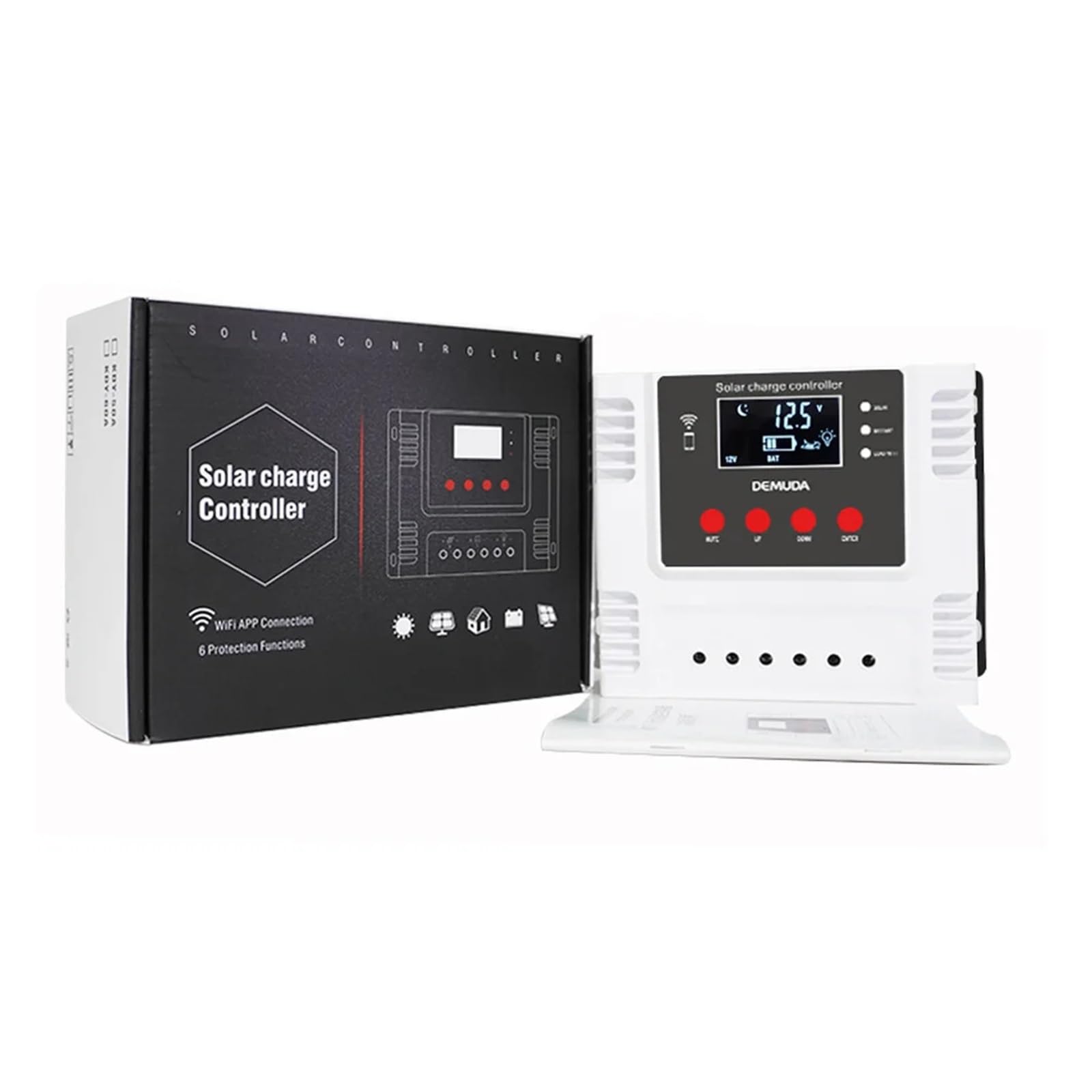 Inteligentna ładowarka z regulatorem ładowania słonecznego 12V 24V 48V automatyczny regulator 10A 30A 60A PWM ładowarka do panelu słonecznego z aplikacją(10A)