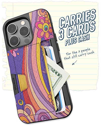 Image of Smartish iPhone 14 Pro Wallet Case - Wallet Slayer Vol. 2 [Slim + Protective] Credit Card Holder w /Kickstand - Drop Tested Hidden Card Slot Compatible w /Apple iPhone 14 Pro - Groovy, Baby