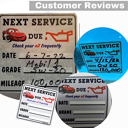 Smarsticker 500 Pcs Oil Change Service Due Reminder Window Stickers Static Cling 1.75X1.75 Inch Low-Tack Auto Maintenance No Residue Car Stickers For Gas Stations,Auto Repair Shops,Windshield #TOP4