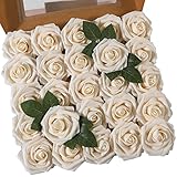 Real Touch and Look Artificial Rose: las rosas están hechas de espuma de látex suave de alta calidad, material de PE ecológico, que les da el aspecto de rosas frescas.