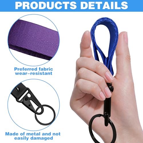 Image of 4PCS Motorcycle Accessories Fabric Keychain - Black, Red, Blue, Purple for Men and Women - Universal Multi-function Anti-Lost Lanyard