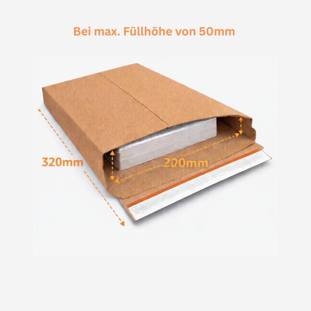 Büwa Versandtaschen A4 250x353mm Füllhöhe 50mm Karton