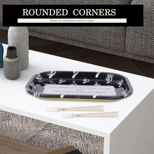 Image of LIT Metal Rolling Tray (Black Edition) for Cigarette, Smoking Ash Bowl, Smoke Tray, Size 18x14cm (LITAF Accessories)