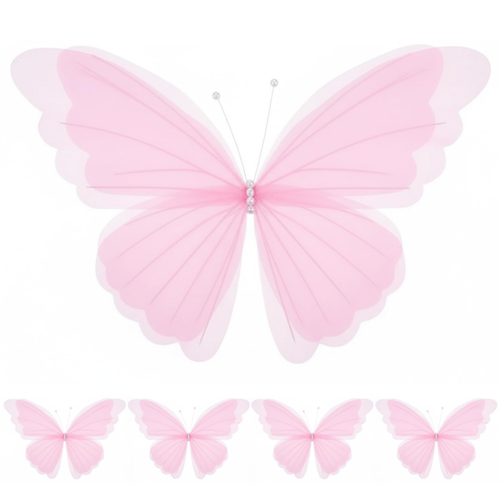 Comebachome 5Pcs Large Butterfly Decorations - 19.7 Inch Giant Mesh Butterfly with Lights for Wedding & Party Decor, Birthday Decorations, Décorations d'été