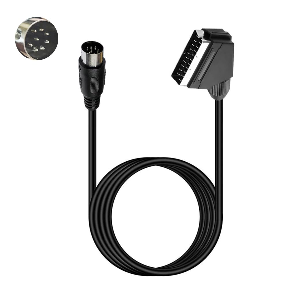 Tsophreniq SCART To 8Pin RGBs Sound Video Cable 28AWG Tin Plateds Coppers Enhanceds Signals