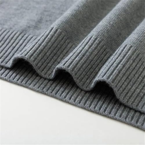 Men's Autumn Winter Half High Collar Solid Long Sleeved Sweater Casual Screw Thread Slim Knit Top Light Gray2