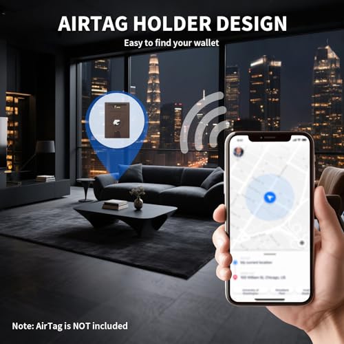 BAIGIO Airtag Wallet for Men, 2 in 1 Detachable MagSafe Minimalist Wallet, Magnetic Pop Up Card Holder, RFID Blocking Smart Bifold Wallets for 10 Cards & Cash with ID Window, Mens Gift, Dark Brown4