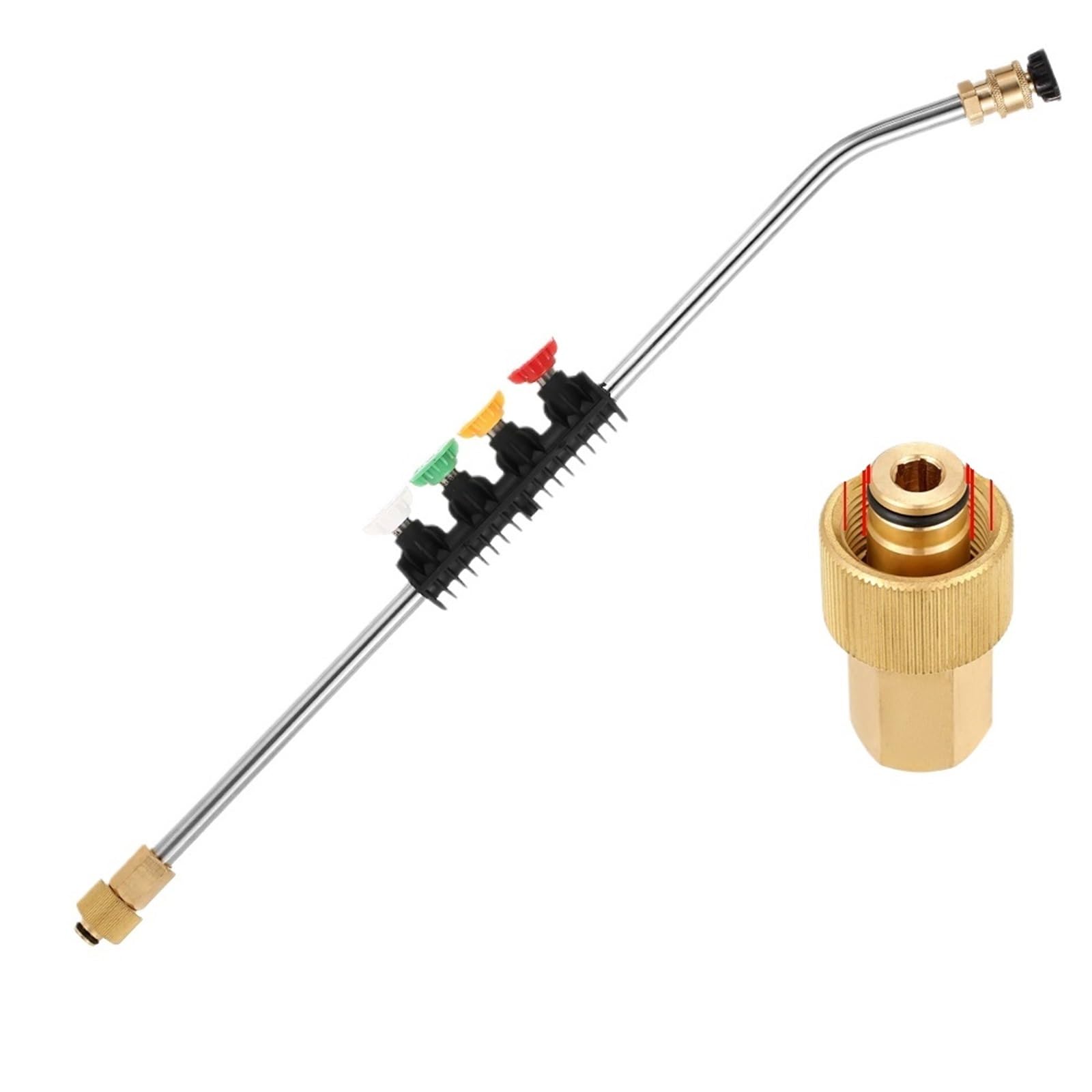 Pressure Washer Extension Wand Pressure Washer Wand Extension with Adapter Car Jet Lance Nozzle 5 Spray(ColorJ)