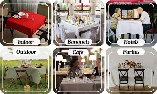 Elegant Event Essentials-Polyester Square Table Plain Cloth/Cover – For Home Décor Wedding Parties Dining Table Cafe Restaurant & Banquet- Stain & Wrinkle-Free-Washable 35 x 35 Inch Black - Image 4