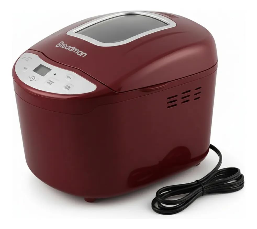 El Mejor Listado de Panificadoras para comprar online. 35 Máquina Automática para Hacer Pan Breadman, Panificadora de Alta Calidad para Pan Casero, Programable y Fácil de Usar (Rojo)