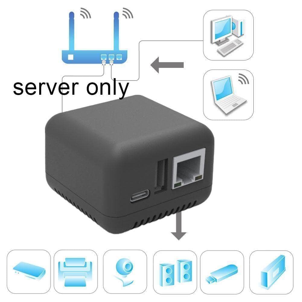 ZIRYXQ Server Di Stampa Di Rete Con Porta LAN E WiFi - Condivisione Wireless Per Stampanti USB - Foto 7