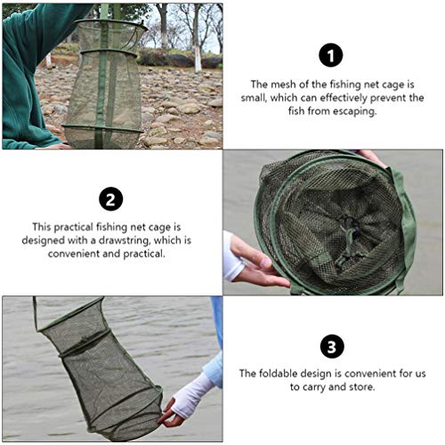 2 peças de rede de pesca Besportble, armadilha de peixe dobrável para manter iscas, peixes, carangue