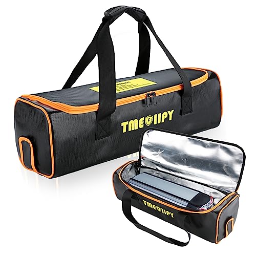 TMEOIIPY Ebike Akku Tasche, Feuerfeste Ebike Akku Schutzhülle für Lipo Battery Aufladung und Lagerung, Tragbare Explosionssichere Lipo Tasche Ebike Accessories for Home Travel-51 x 16 x 16cm
