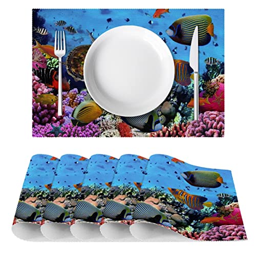 Set de table tortue de mer x6 | Napperons de table antidérapants 30x45 cm