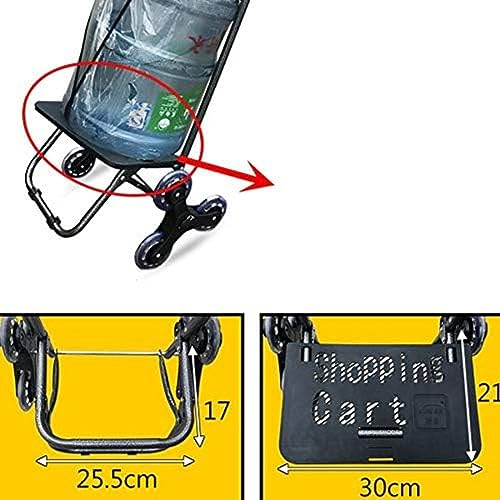 Faltbarer Einkaufswagen, tragbarer zusammenklappbarer Trolley mit Sitz, stabilem Eisenrahmen und PU-Rädern für Lebensmittel und tägliche Besorgungen